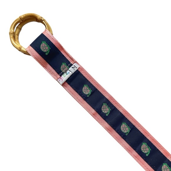 Set of 2 Turtle Print Fabric D-Ring Belts Size Medium - Picture 9 of 9